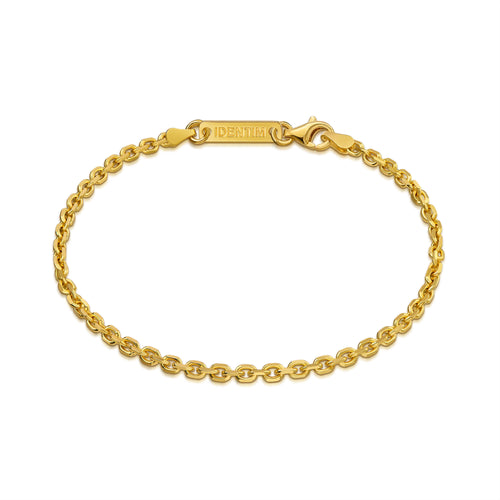 PEA CHAIN BRACELET 925 SILVER 18 CARAT GOLD PLATED 2,80MM - IDENTIM®