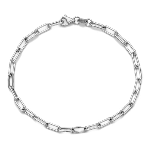 PAPERCLIP BAND GOLD BRACELET 3,50MM 585 WHITE GOLD - IDENTIM®