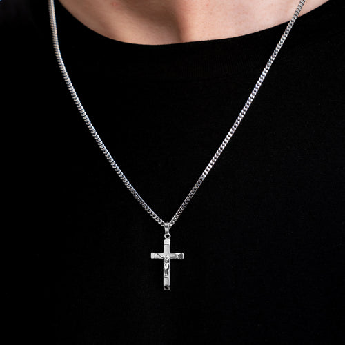 CROSS BODY NECKLACE 925 SILVER RHODIUM PLATED - IDENTIM®