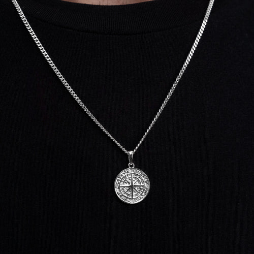 COMPASS NECKLACE 925 SILVER RHODIUM PLATED - IDENTIM®