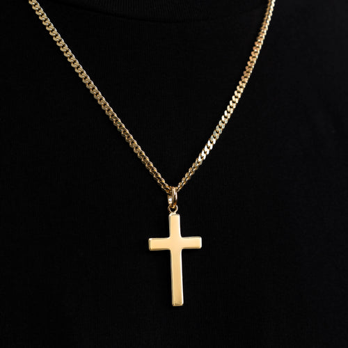 CROSS NECKLACE 925 SILVER 18 CARAT GOLD PLATED - IDENTIM®