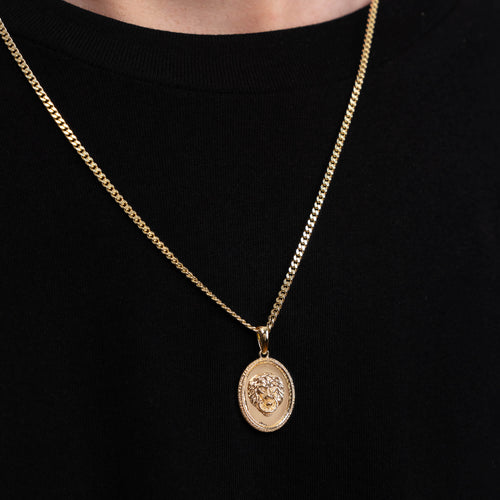 LION NECKLACE 925 SILVER 18 CARAT GOLD PLATED - IDENTIM®