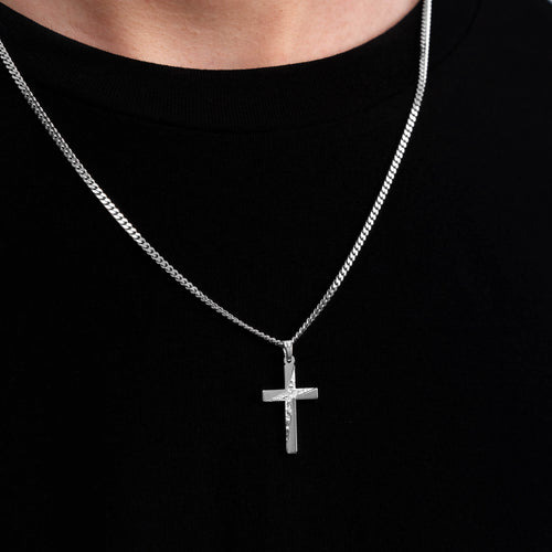 CROSS NECKLACE 925 SILVER RHODIUM PLATED - IDENTIM®