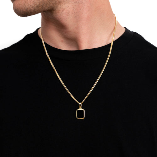 ONYX OCTAGON NECKLACE 585 GOLD - IDENTIM®