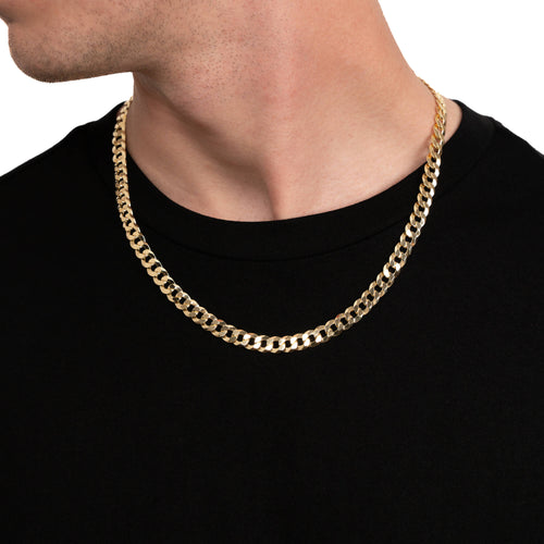 CURB CHAIN 925 SILVER 18 CARAT GOLD PLATED 7,80MM - IDENTIM®