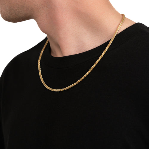 PLAIT CHAIN SET 925 SILVER 18 CARAT GOLD PLATED 3,60MM - IDENTIM®