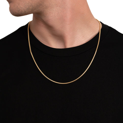 SNAKE CHAIN SET 925 SILVER 18 CARAT GOLD PLATED 2,50MM - IDENTIM®