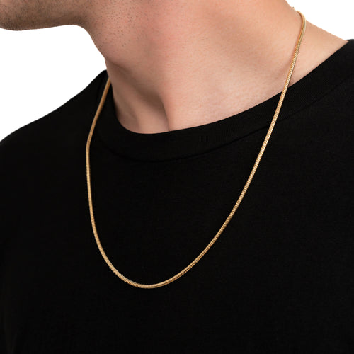 SNAKE CHAIN SET 925 SILVER 18 CARAT GOLD PLATED 2,50MM - IDENTIM®