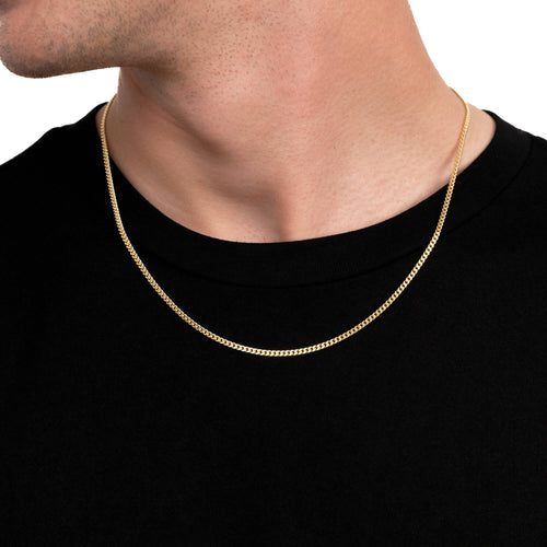 CURB CHAIN 925 SILVER 18 CARAT GOLD PLATED 2,40MM - IDENTIM®