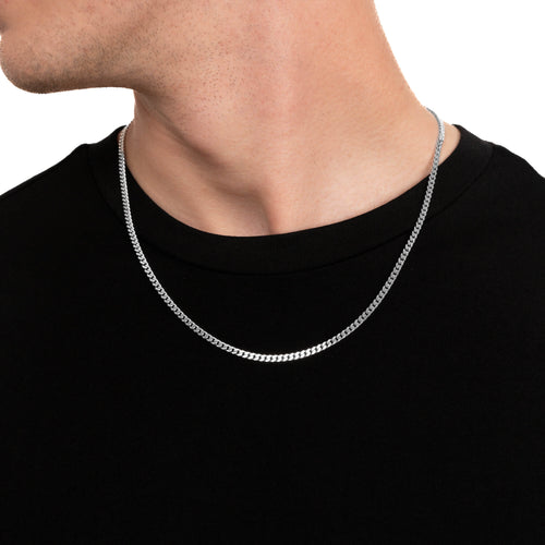 CURB CHAIN SET 925 SILVER RHODIUM-PLATED 3,30MM - IDENTIM®