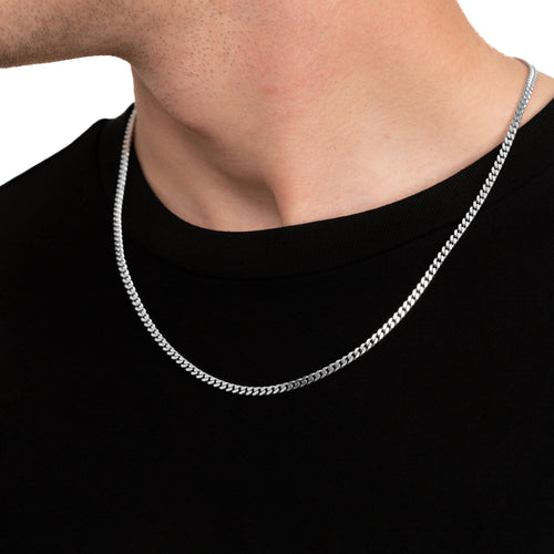 CURB CHAIN SET 925 SILVER RHODIUM-PLATED 3,30MM - IDENTIM®