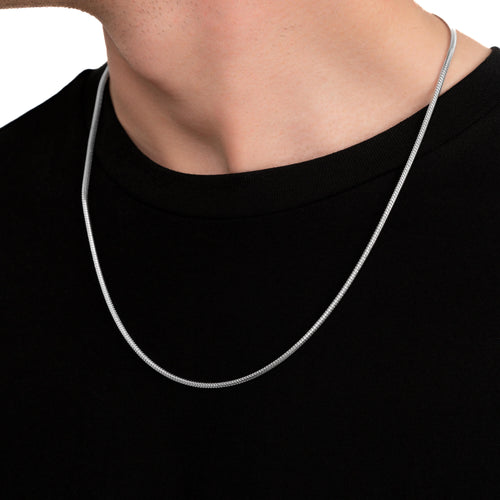 SNAKE CHAIN SET 925 SILVER RHODIUM PLATED 2,50MM - IDENTIM®