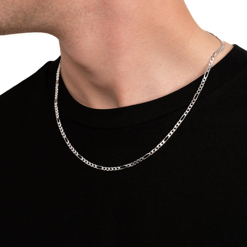FIGARO NECKLACE 925 SILVER RHODIUM-PLATED 3,40MM - IDENTIM®