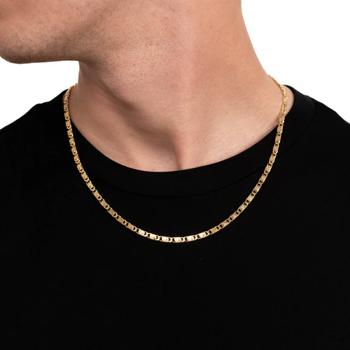 S CURB CHAIN 925 SILVER 18 CARAT GOLD PLATED 3,80MM - IDENTIM®