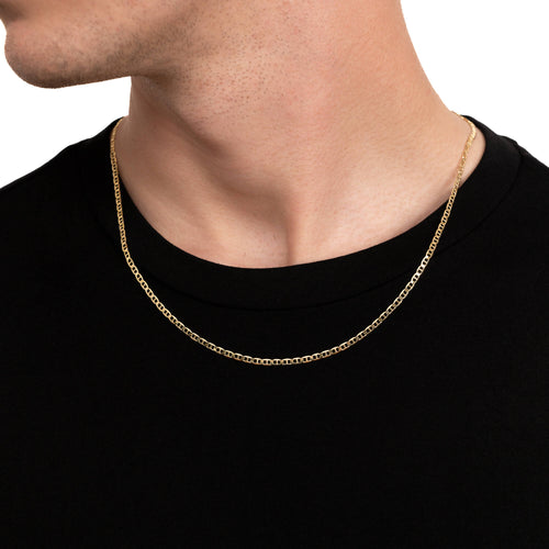 CURB CHAIN 925 SILVER 18 CARAT GOLD PLATED 2,80MM - IDENTIM®