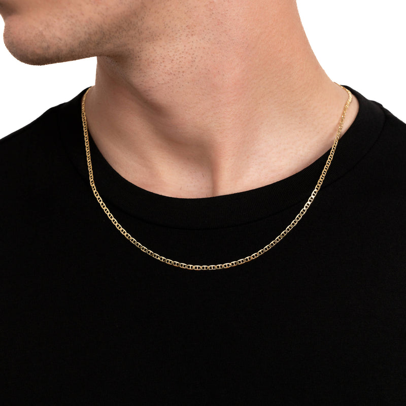 CURB CHAIN 925 SILVER 18 CARAT GOLD PLATED 2,80MM