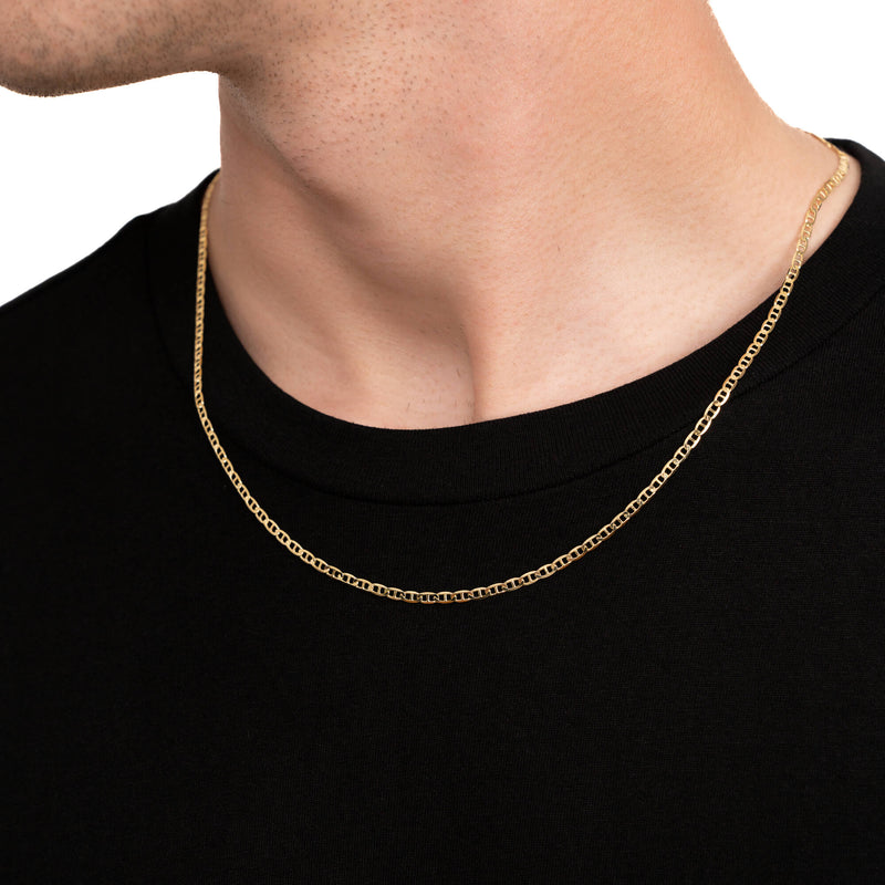 CURB CHAIN 925 SILVER 18 CARAT GOLD PLATED 2,80MM