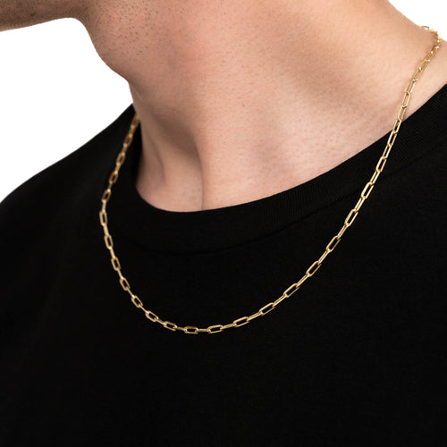 PAPERCLIP CHAIN 925 SILVER 18 CARAT GOLD PLATED - IDENTIM®