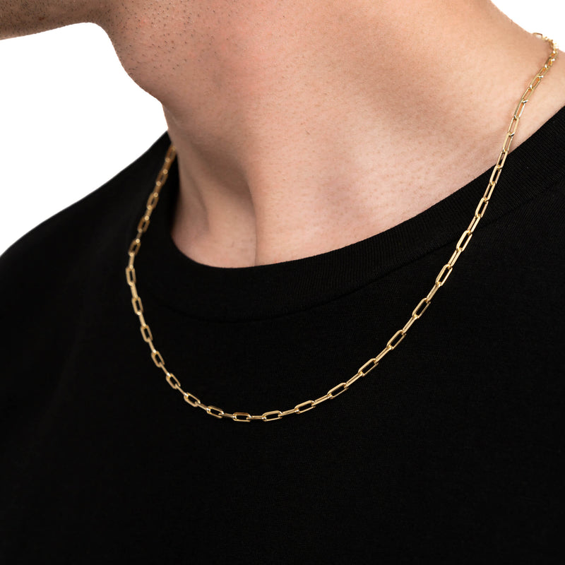 PAPERCLIP CHAIN 925 SILVER 18 CARAT GOLD PLATED