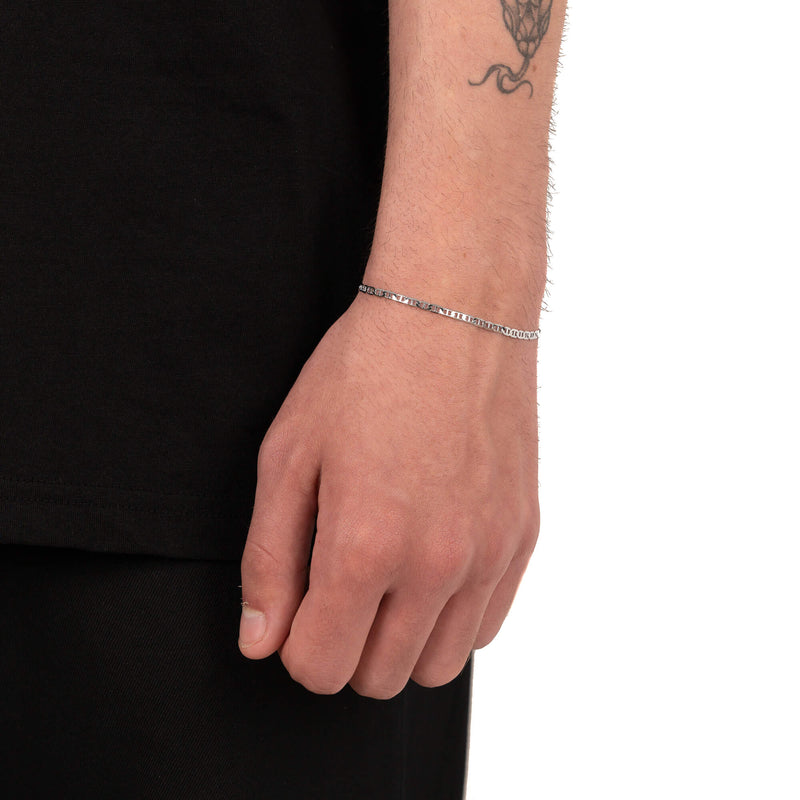 CURB CHAIN BRACELET 925 SILVER RHODIUM PLATED 2,80MM