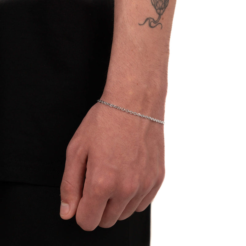 PEA CHAIN BRACELET 925 SILVER RHODIUM PLATED 2,80MM