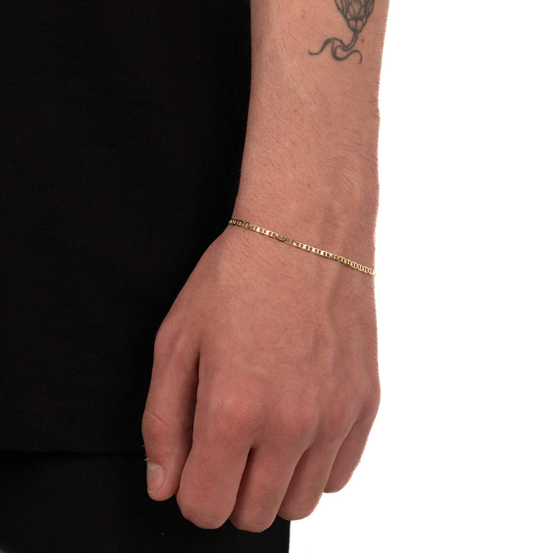 CURB CHAIN BRACELET 925 SILVER 18 CARAT GOLD PLATED 2,80MM