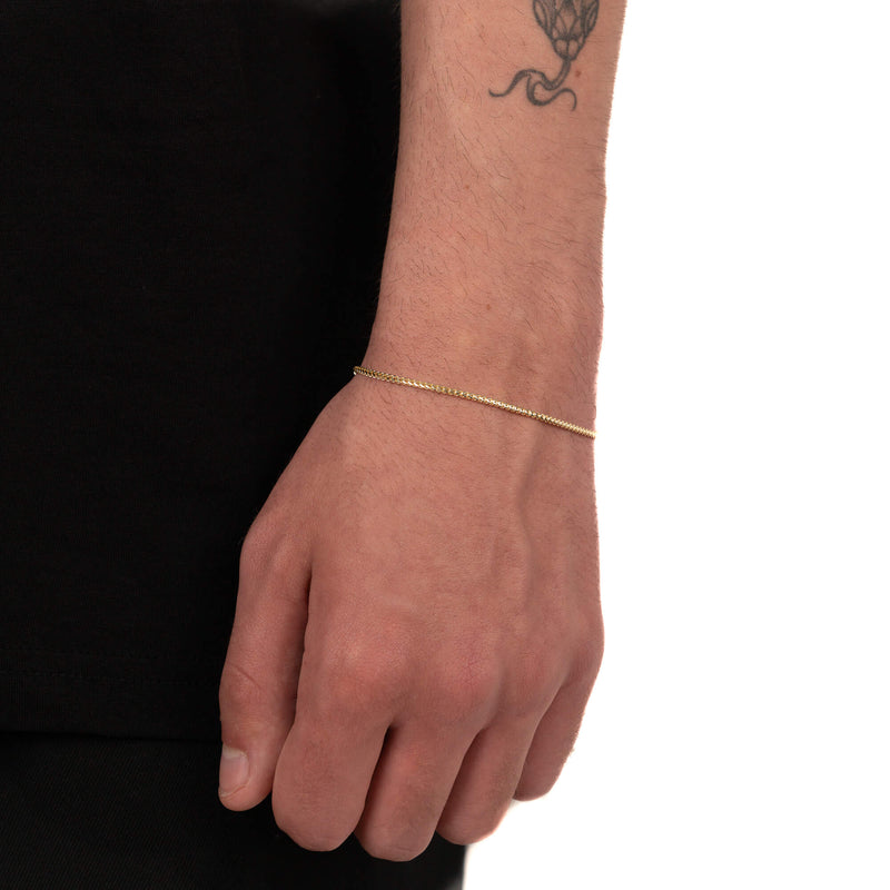FRANCOKETTE BRACELET 925 SILVER 18 CARAT GOLD PLATED 1,60MM