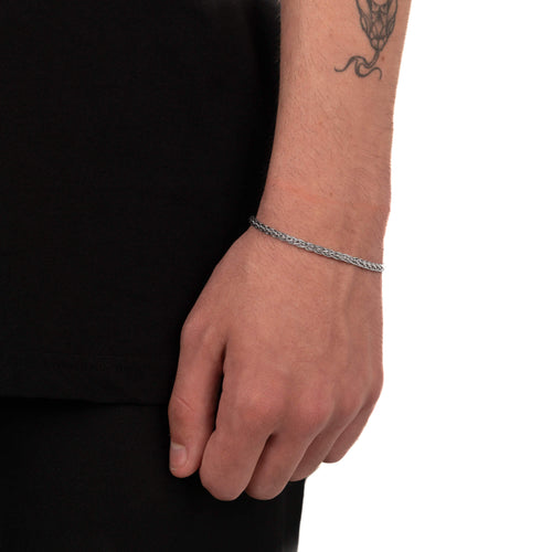 PLAIT CHAIN BRACELET 925 SILVER RHODIUM PLATED 3,60MM - IDENTIM®