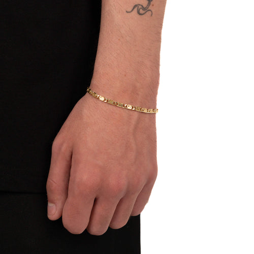 S CURB CHAIN SET 925 SILVER 18 CARAT GOLD PLATED 3,80MM - IDENTIM®