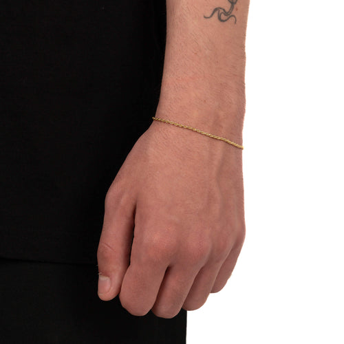 CORD CHAIN BRACELET 925 SILVER 18 CARAT GOLD PLATED 2,00MM - IDENTIM®