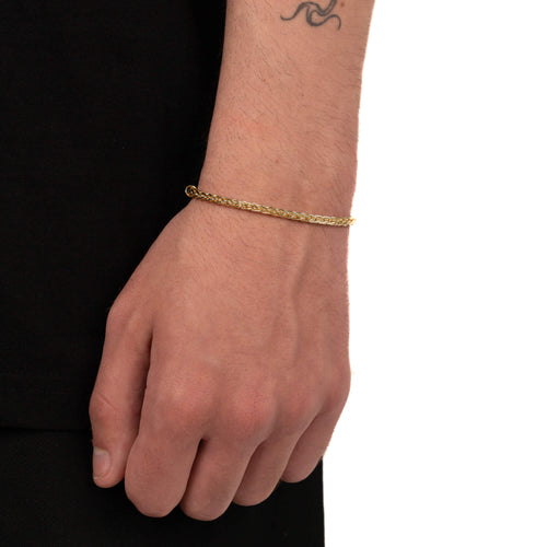 PLAIT CHAIN SET 925 SILVER 18 CARAT GOLD PLATED 3,60MM - IDENTIM®