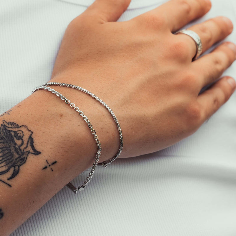 PEA CHAIN BRACELET 925 SILVER RHODIUM PLATED 2,80MM