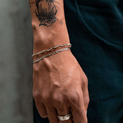 PAPERCLIP BRACELET 925 SILVER RHODIUM-PLATED - IDENTIM®