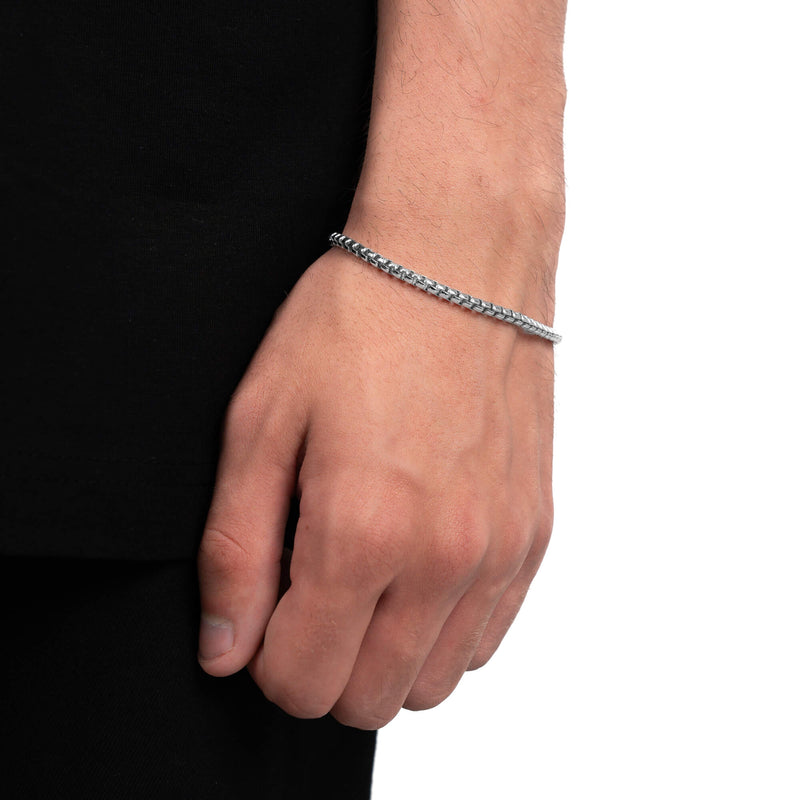 VENETIAN CHAIN BRACELET BOX 925 SILVER RHODIUM PLATED 3,30MM