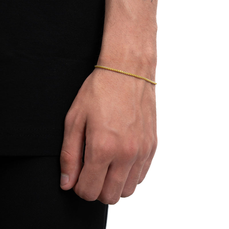 Venetian chain bracelet 925 silver 18k gold-plated 2.00mm