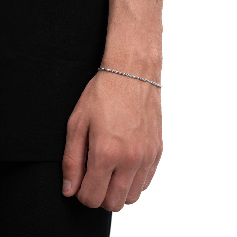 VENETIAN CHAIN BRACELET BOX 925 SILVER RHODIUM PLATED 2,00MM