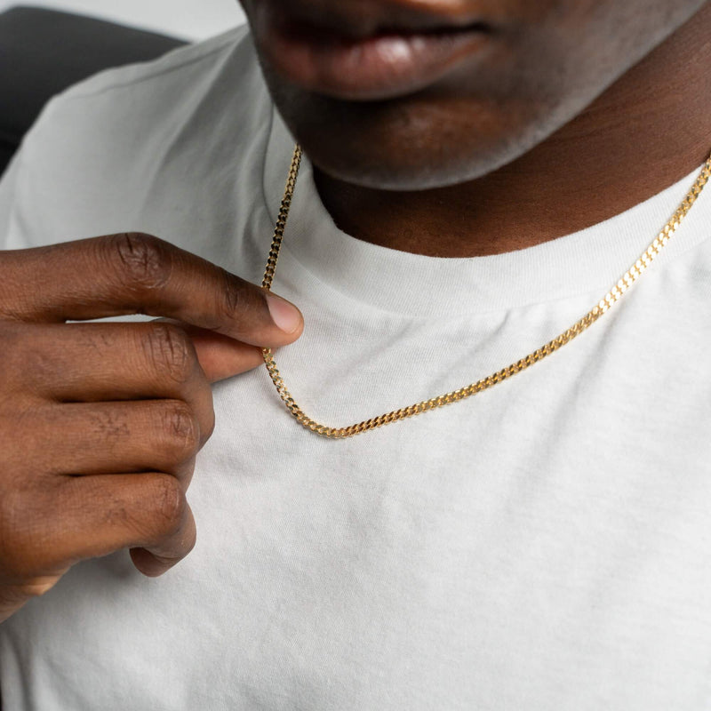 Curb chain 925 silver 18 carat gold-plated 3.30mm