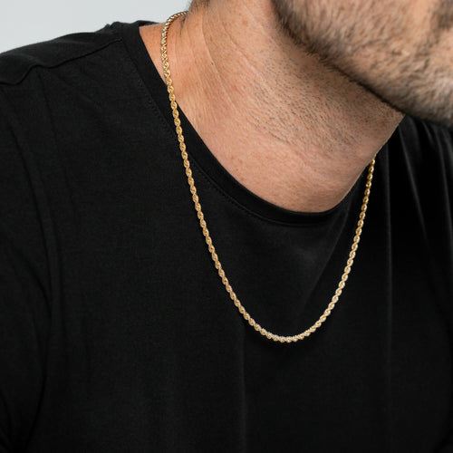 CORD NECKLACE 925 SILVER 18 CARAT GOLD PLATED 3,20MM - IDENTIM®