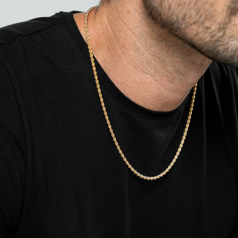 CORD CHAIN 925 SILVER 18 CARAT GOLD PLATED 3,20MM