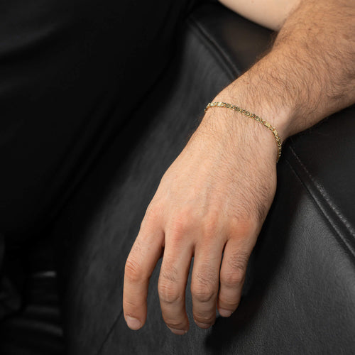 S CURB CHAIN SET 925 SILVER 18 CARAT GOLD PLATED 3,80MM - IDENTIM®