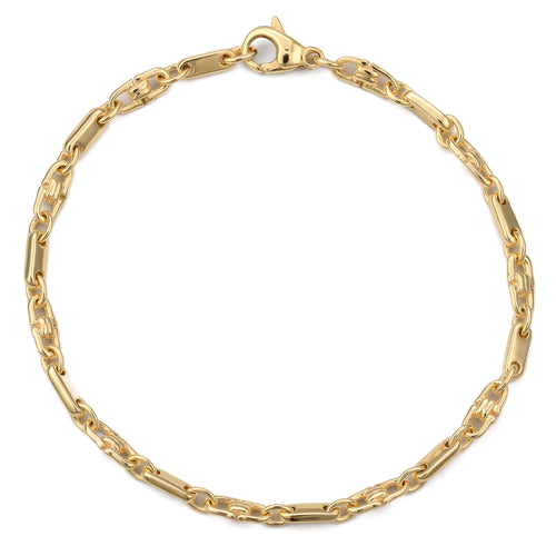 PLATE STIRRUP GOLD BRACELET 3,00MM 585 GOLD - IDENTIM®