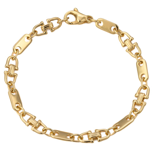 PLATE STIRRUP GOLD BRACELET 5,50MM 585 GOLD - IDENTIM®