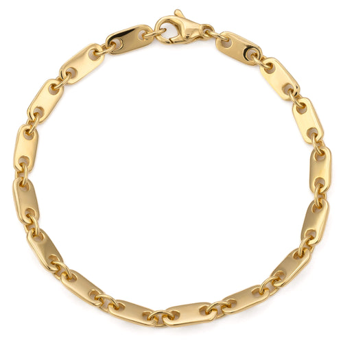 PLATE GOLD BRACELET 5,50MM 585 GOLD - IDENTIM®
