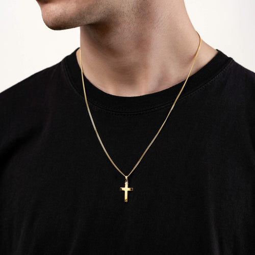 CROSS POLISHED NECKLACE 333 GOLD - IDENTIM®