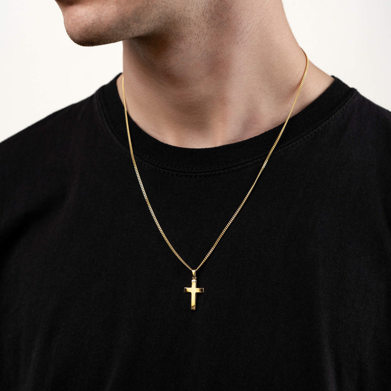 CROSS POLISHED NECKLACE 333 GOLD