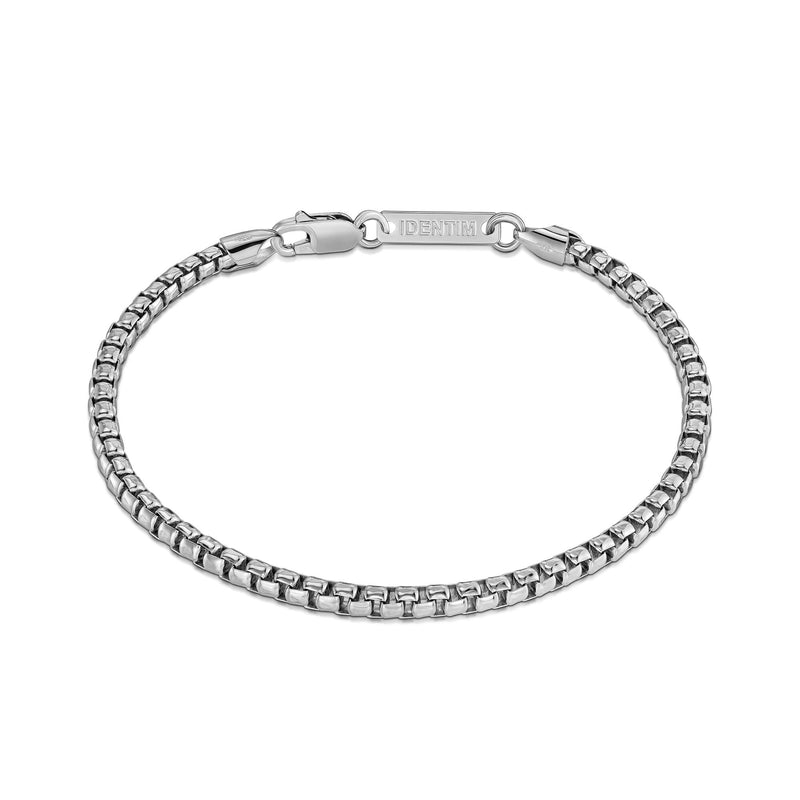 VENETIAN CHAIN BRACELET BOX 925 SILVER RHODIUM PLATED 3,30MM
