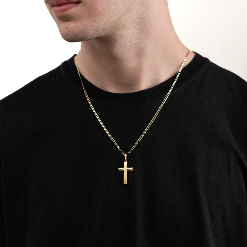 CROSS MATT POLISHED NECKLACE 333 GOLD