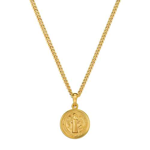 BENEDICTUS NECKLACE 925 SILVER 18 CARAT GOLD PLATED - IDENTIM®