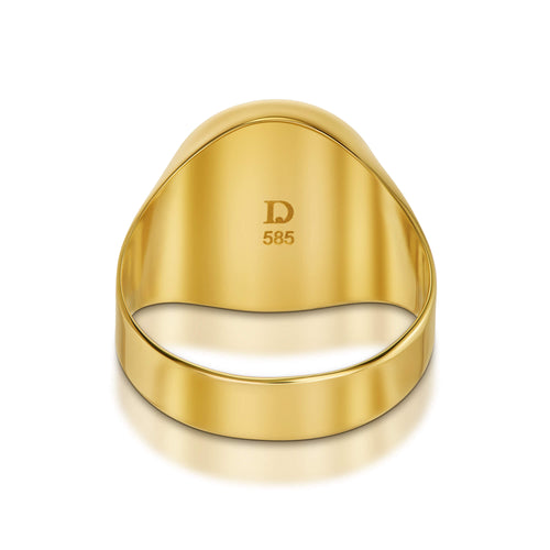 SIGNET RING ONYX OVAL 585 GOLD - IDENTIM®