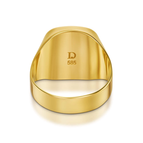 SIGNET RING ONYX SQUARE 585 GOLD - IDENTIM®